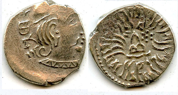 Silver drachm of Rudrasena III (348-78 CE), 292 SE / 370 CE, Satraps in Western India