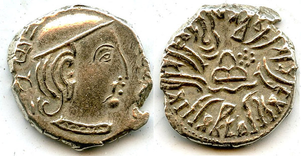 Silver drachm of Rudrasena III (348-78 CE), 292 SE / 370 CE, Satraps in Western India