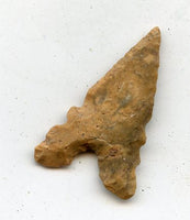 Jasper double notched tidikelt triangle point made out of flint, from  North Africa,  late Neolithic period, ca.3000 BC