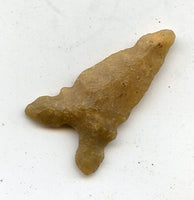 Jasper double notched tidikelt triangle point made out of flint, from  North Africa,  late Neolithic period, ca.3000 BC