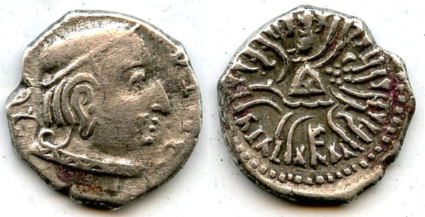 Rare silver drachm of Rudrasena III (348-78 CE), 297 SE / 375 AD, Satraps in Western India