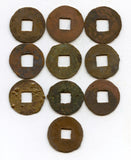 Lot of 10 various bronze ban-liang cash, Western Han, 200-100 BC, China