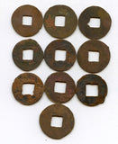 Lot of 10 various bronze ban-liang cash, Western Han, 200-100 BC, China