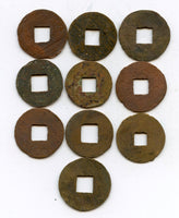 Lot of 10 various bronze ban-liang cash, Western Han, 200-100 BC, China