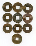 Lot of 10 various bronze ban-liang cash, Western Han, 200-100 BC, China