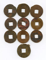 Lot of 10 various bronze ban-liang cash, Western Han, 200-100 BC, China