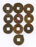 Lot of 10 various bronze ban-liang cash, Western Han, 200-100 BC, China