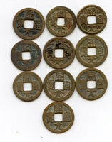 Lot of 10 Kai Yuan cash, mix of varieties, Tang dynasty (618-907), China