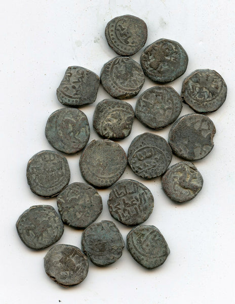 Lot of 20 various jitals w/horseman, 1100-1200 - Yildiz, Ghorids, Khwarizm etc.