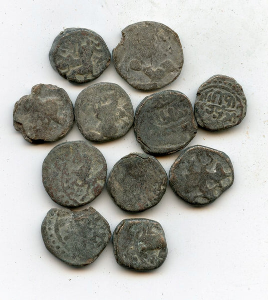 Lot of 11 various jitals w/horseman, 1100-1200 - Yildiz, Ghorids, Khwarizm etc.