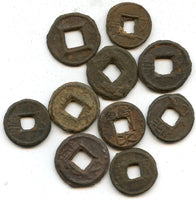 Nice lot - 10 iron Wu Zhu cash, Wu (502-549 AD), Liang, China (H#10.18)