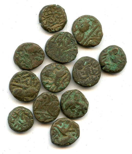 Lot of 12 various horseman jitals, 1100-1200's, Kangra Kingdom
