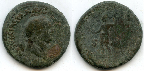 ROMA sestertius of Vespasian (69-79 CE), Rome Mint, Roman Empire (RIC 190)