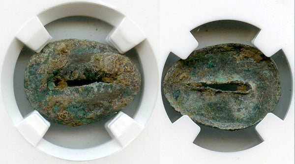 Certified bronze cowrie coin - earliest coinage of China! W.Zhou (1046-771 BC) H#1.3