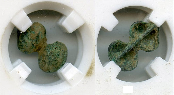 Certified 2-bead proto-coin, ca.1000-600 BC, Upper Xiajiadian culture, China
