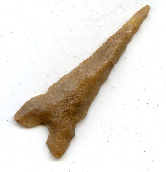 Jasper footed triangle basal notched triangle arrowhead,  North Africa,  late Neolithic period, ca.3000 BC