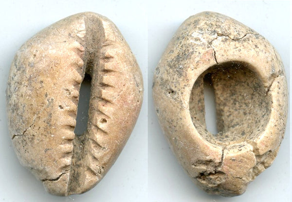 Rare large stone cowrie proto-coin w/one hole, c.800 BC, W. Zhou, China