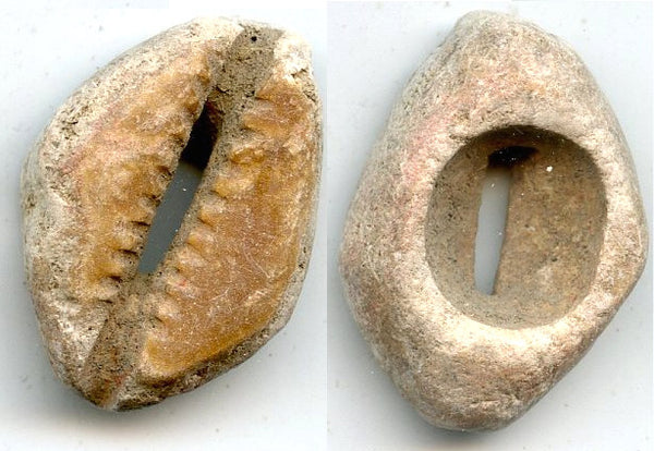 Rare large stone cowrie proto-coin w/one hole, c.800 BC, W. Zhou, China