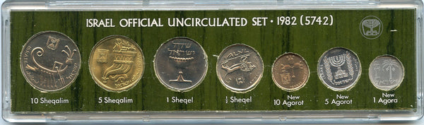7-coin mint coin set, 1982, Israel (Krause MS27)