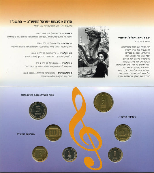 Official 7-coin mint set, 1993/1994, Israel