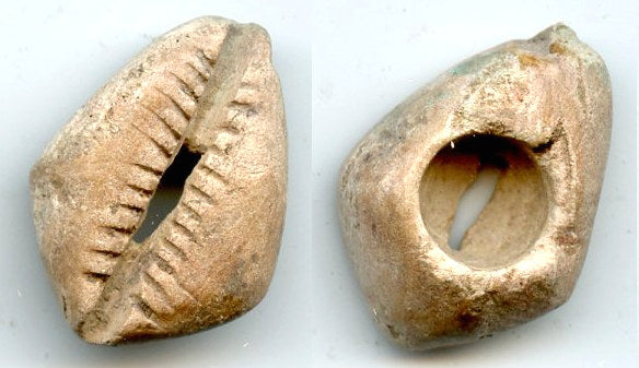 Rare large stone cowrie proto-coin w/one hole, c.800 BC, W. Zhou, China