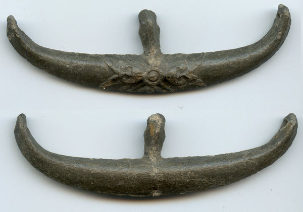 Large decorated tin boat money, Java, Majapahits?, Indonesia, c.1000/1600s
