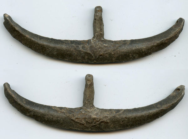 Large decorated tin boat money, Java, Majapahits?, Indonesia, c.1000/1600s