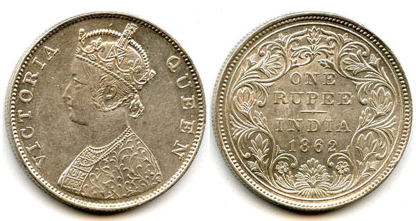 Silver rupee in the name of Victoria Queen, 1862, British India