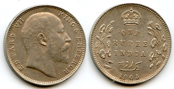 Silver rupee in the name of Edward VII, 1905, British India