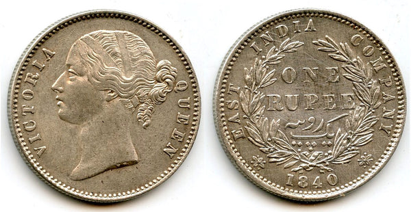 Silver rupee in the name of Victoria Queen, 1840, British India