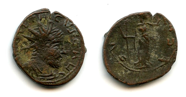 Ancient barbarous antoninianus of Tetricus I, c.270-280 AD, Pax right, Gallo-Roman Empire