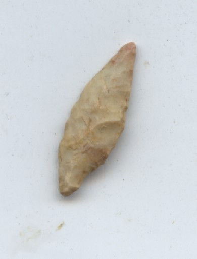 Chert bi-pointed leaf shaped arrowhead, North Africa, late Neolithic period, ca.3000 BC