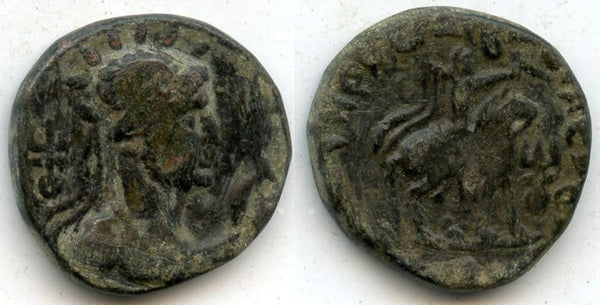AE tetradrachm (6 rays), Soter Megas (c.80-100 AD), Taxila mint, Kushan Empire
