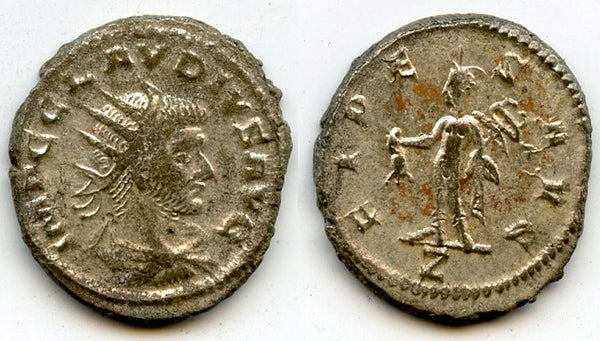 FIDES silvered antoninianus of Claudius II (268-270 AD), Antioch, Roman Empire