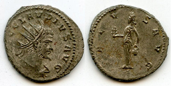 SALVS silvered antoninianus of Claudius II (268-270 AD), Antioch, Roman Empire