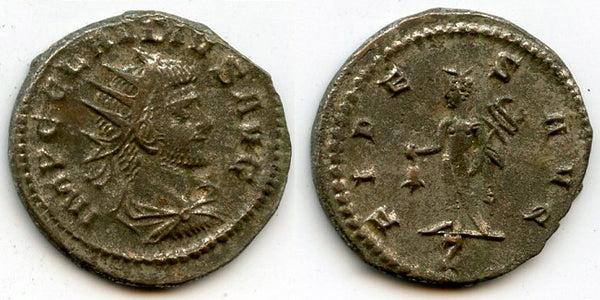 FIDES silvered antoninianus of Claudius II (268-270 AD), Antioch, Roman Empire