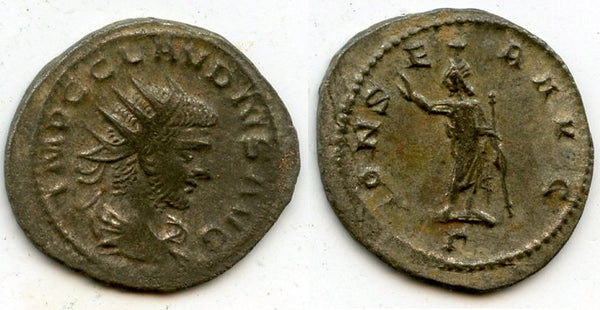 CONSER AVG silvered antoninianus of Claudius II (268-270 AD), Antioch, Roman Empire