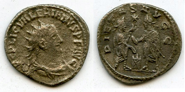 Silver antoninianus of Valerian (253-260 CE), Samosata, Roman Empire (RIC 285)