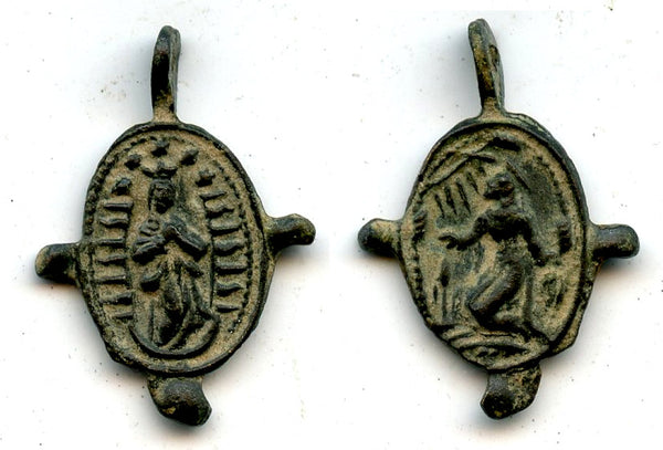 Very nice votive pendant of St. Mary, c.15th-16th century, Spain