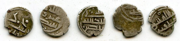 Lot of 5 nice silver dammas, late 900s CE, Habbarid Amirs of Sind