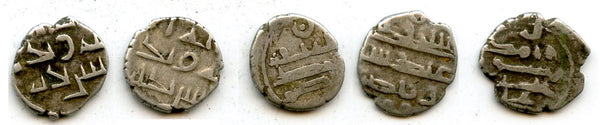 Lot of 5 nice silver dammas, late 900s CE, Habbarid Amirs of Sind