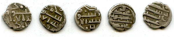 Lot of 5 nice silver dammas, late 900s CE, Habbarid Amirs of Sind