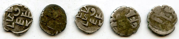 Lot of 5 nice silver dammas, late 900s CE, Habbarid Amirs of Sind