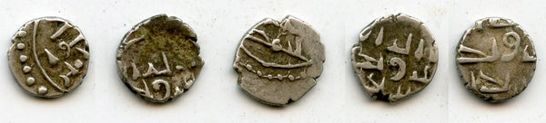Lot of 5 nice silver dammas, late 900s CE, Habbarid Amirs of Sind
