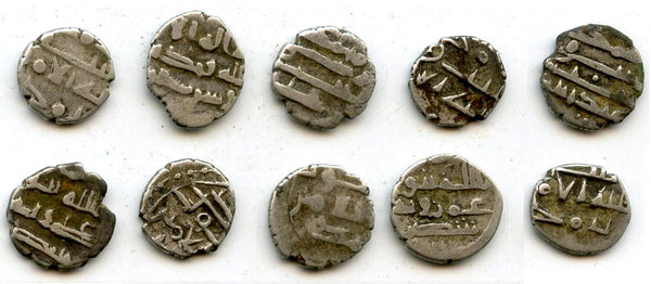 Lot of 10 nice silver dammas, late 900s CE, Habbarid Amirs of Sind