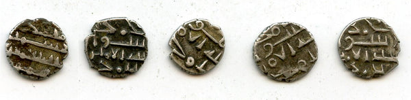 Lot of 5 nice silver dammas, late 900s CE, Habbarid Amirs of Sind