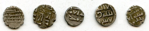 Lot of 5 nice silver dammas, late 900s CE, Habbarid Amirs of Sind