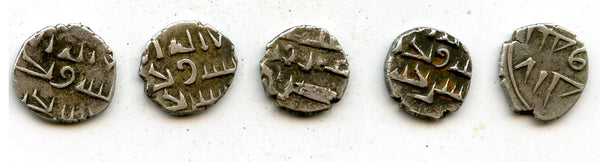 Lot of 5 nice silver dammas, late 900s CE, Habbarid Amirs of Sind
