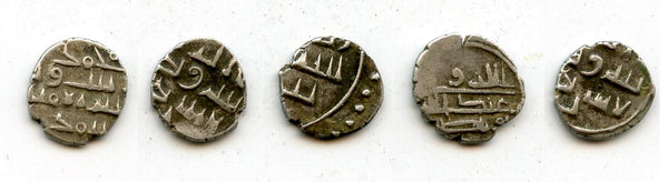 Lot of 5 nice silver dammas, late 900s CE, Habbarid Amirs of Sind