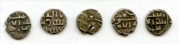 Lot of 5 nice silver dammas, late 900s CE, Habbarid Amirs of Sind